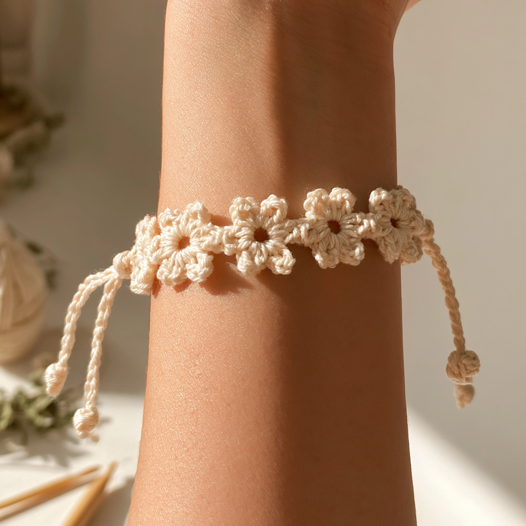 Free Crochet Flower Bracelet Pattern: Easy & Beautiful