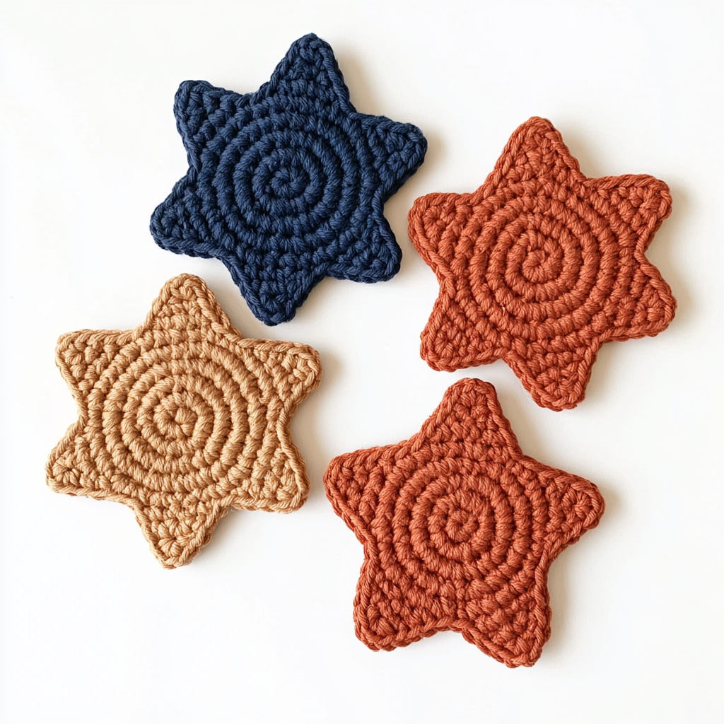 Crochet a Quick and Easy Star Coaster - finished dish