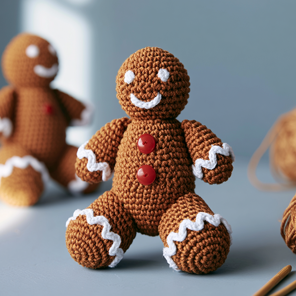 Free Crochet Patterns: Gingerbread Men and Unicorn Appliques - finished dish