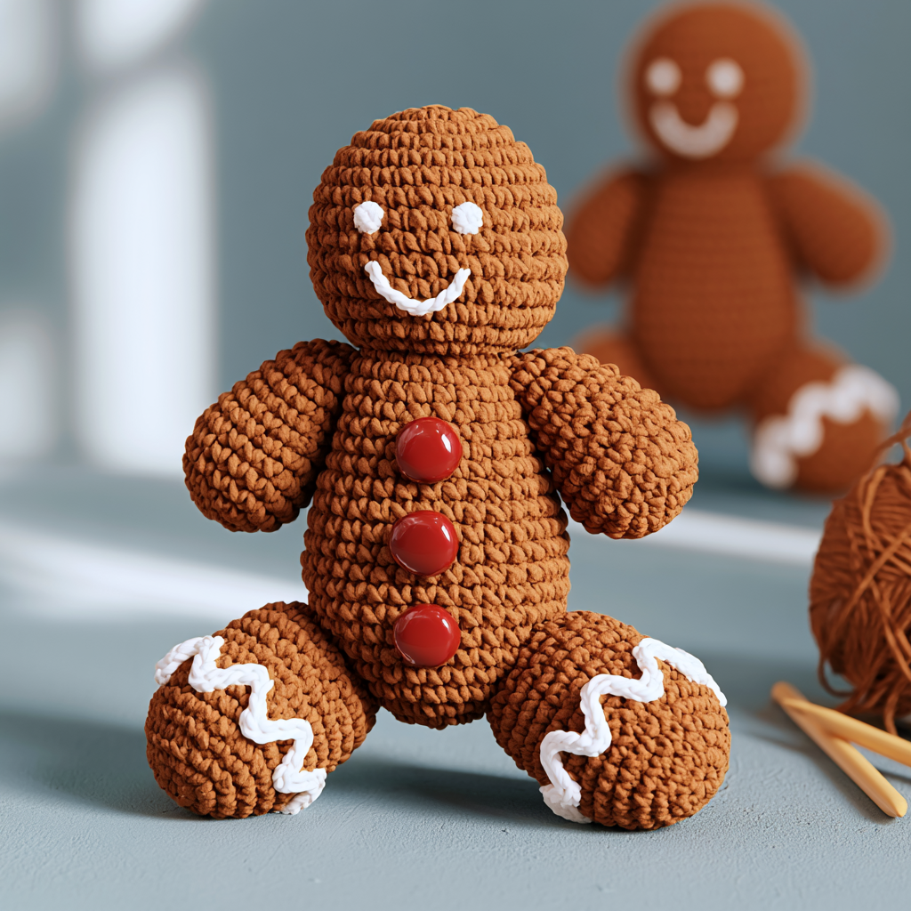 Free Crochet Patterns: Gingerbread Men and Unicorn Appliques - step by step