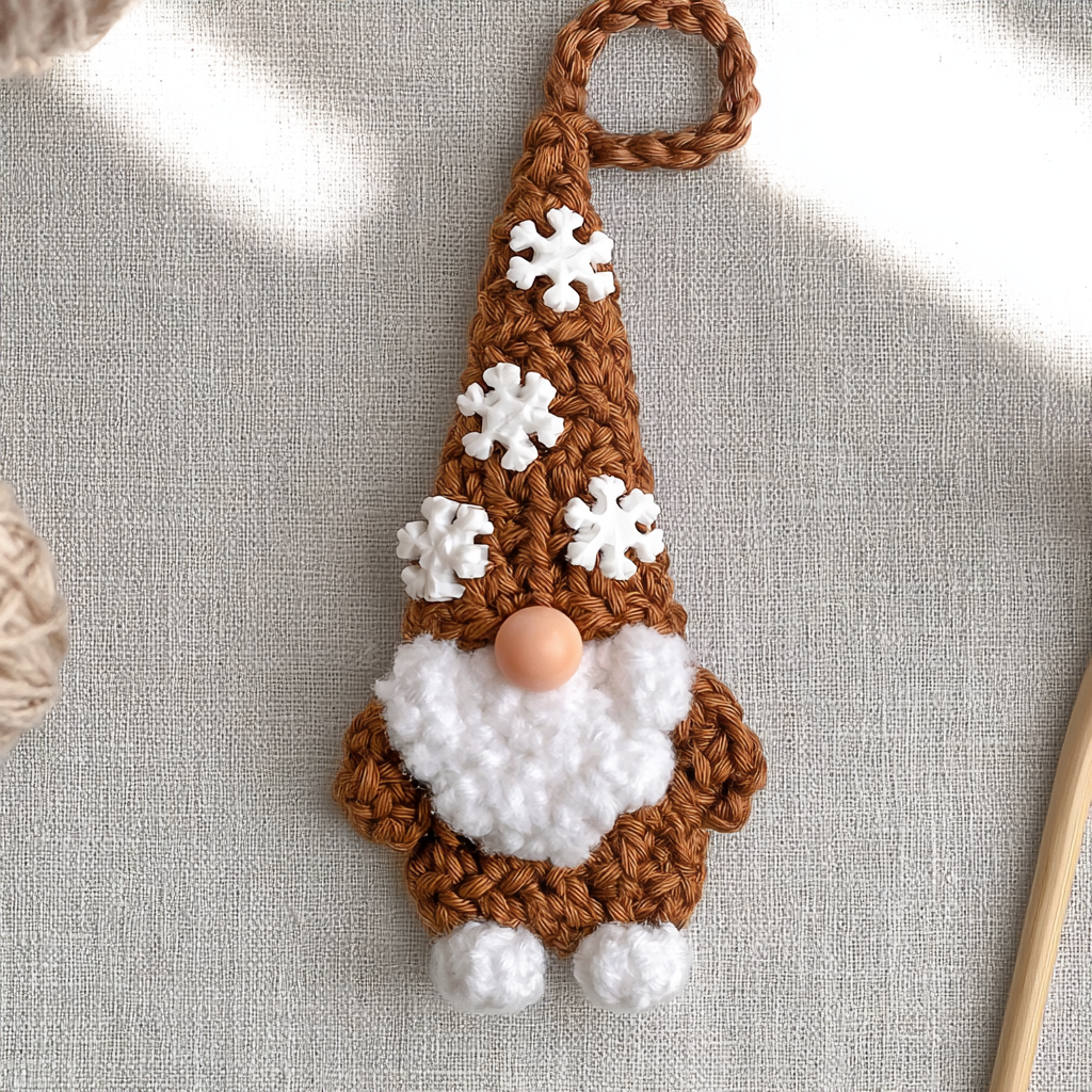 Crochet a Heart-Shaped Gingerbread Gnome - finished dish