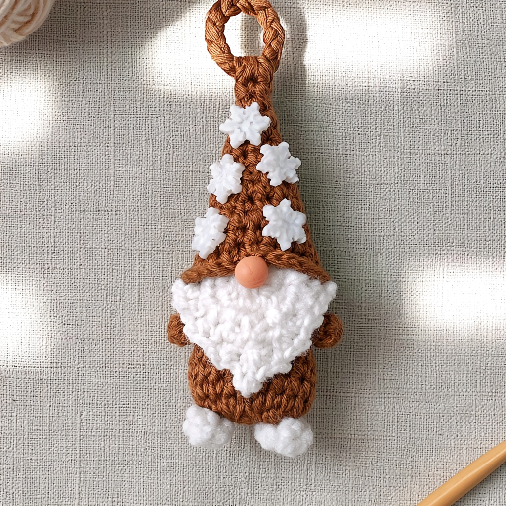 Crochet a Heart-Shaped Gingerbread Gnome