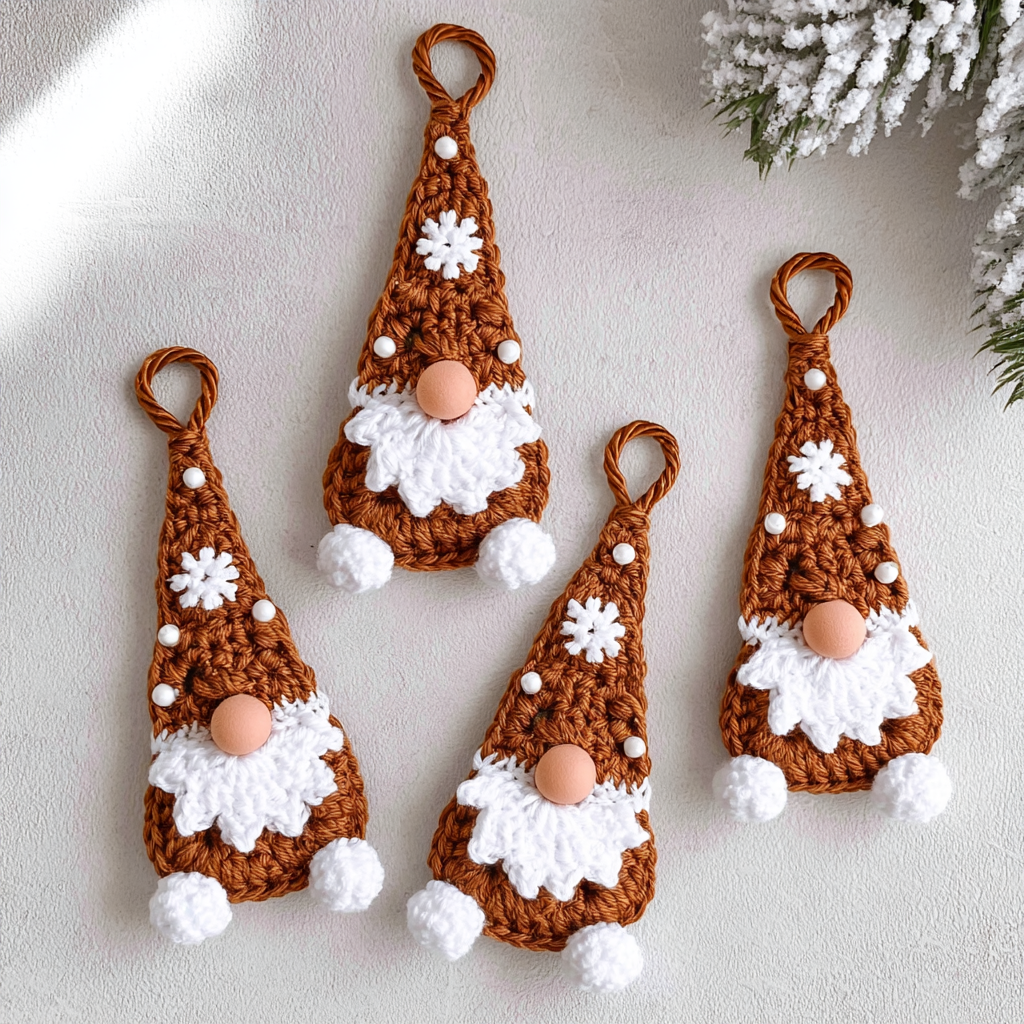 Crochet a Heart-Shaped Gingerbread Gnome - step by step