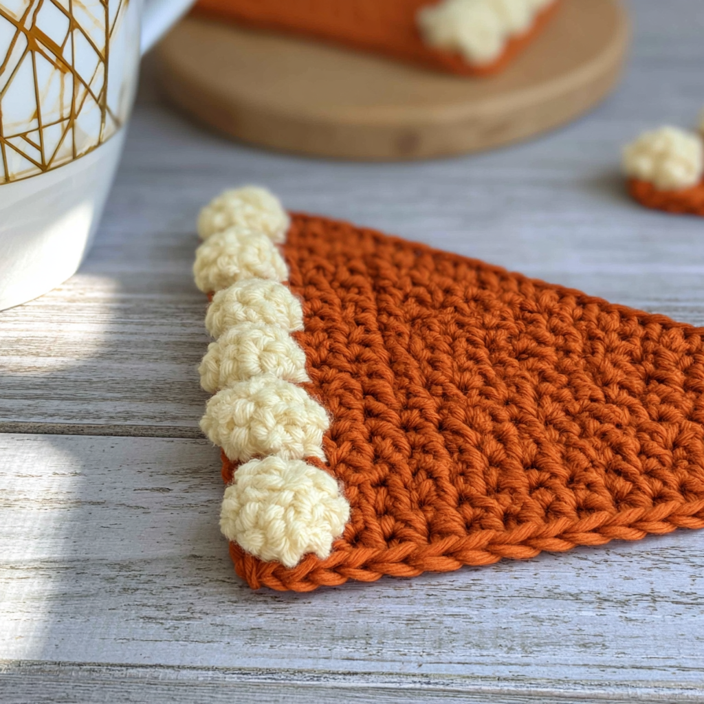 Crochet a Slice of Autumn: Easy Pumpkin Pie Coaster Pattern