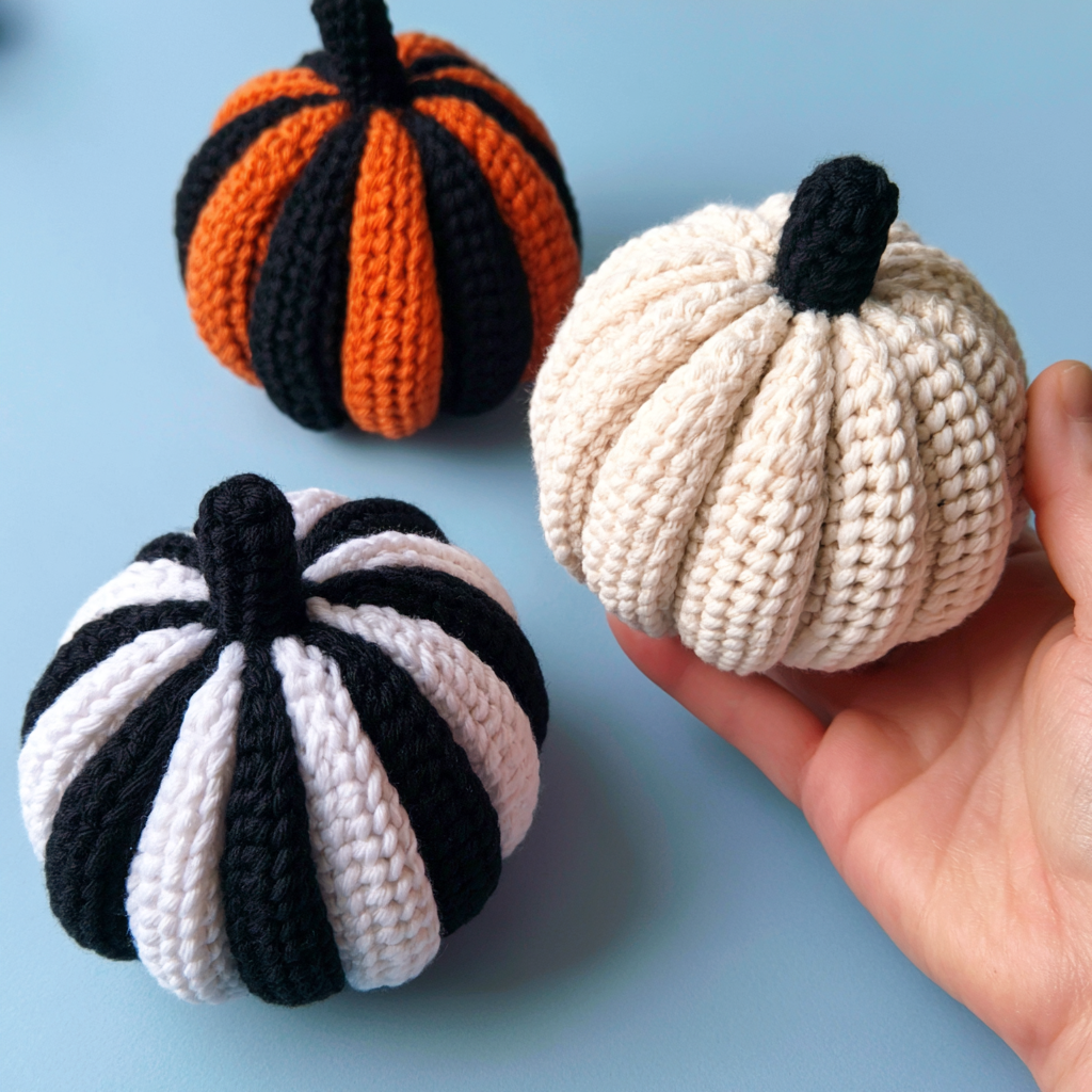 Crochet Adorable Amigurumi Pumpkins for Fall - step by step