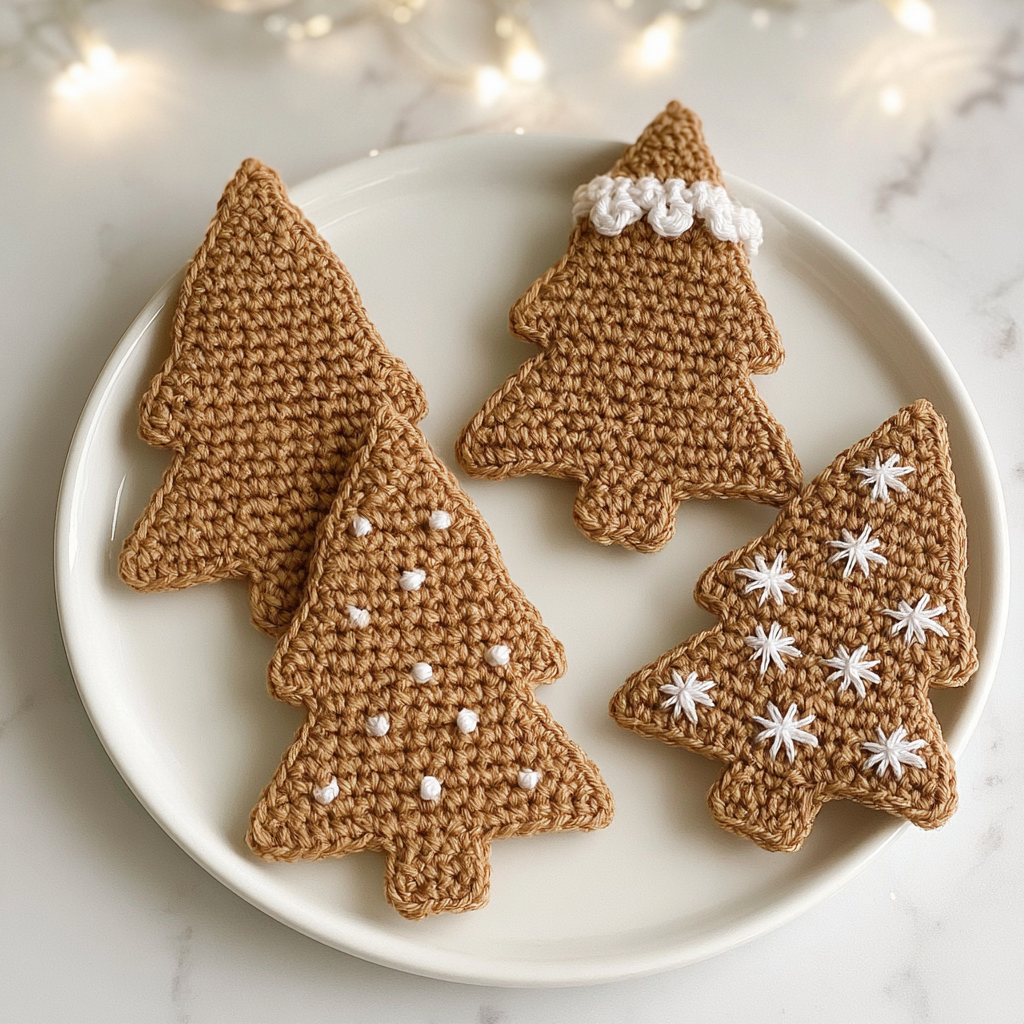 Crochet a No-Sew Gingerbread or Christmas Tree Ornament - step by step