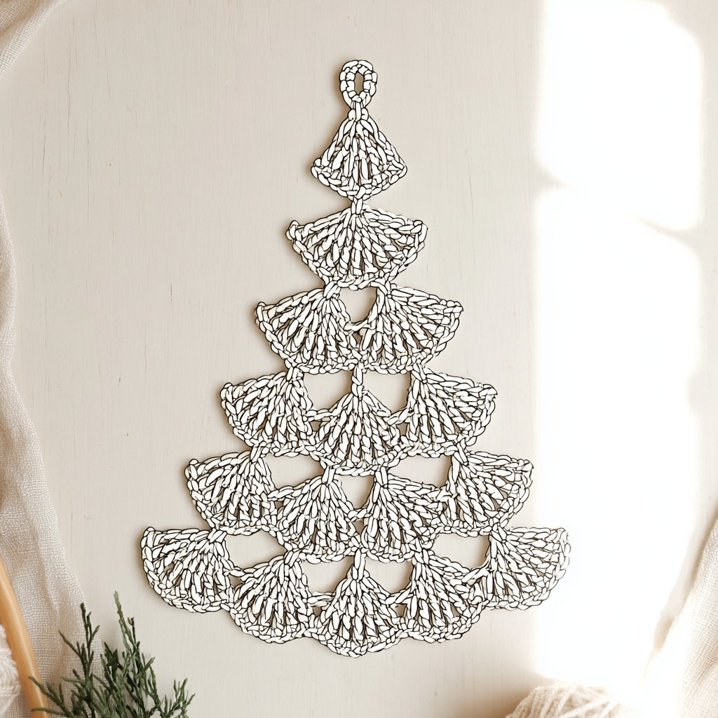 Crochet a Beautiful Christmas Tree Doily - step by step