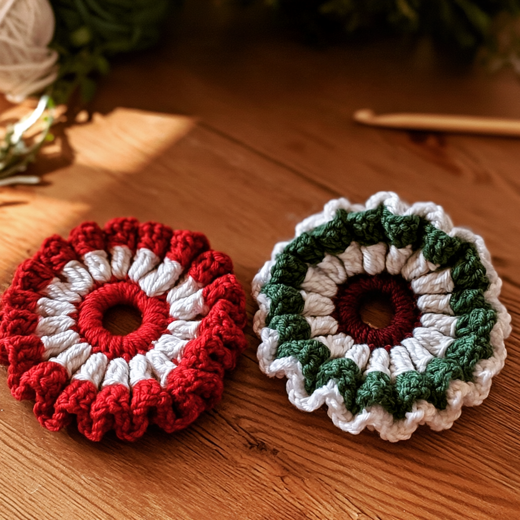 Crocheted Christmas Scrunchies: A Teen-Approved Hit - finished dish