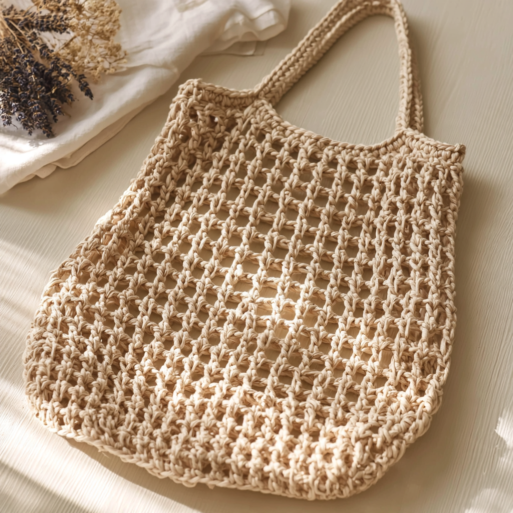 Crochet Net Sling Bag: Airy Style, Easy Project - finished dish