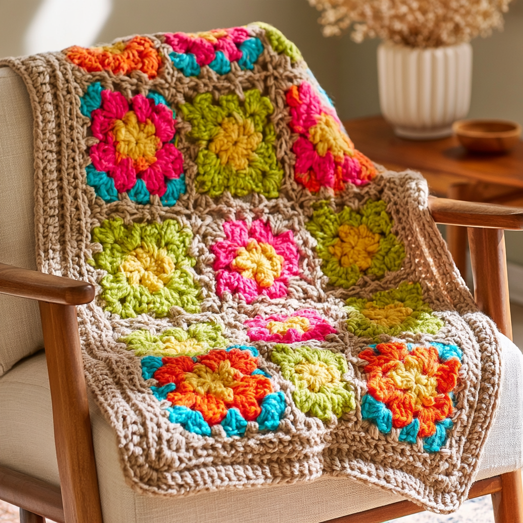 Obsessed with Naztazia's Blooming Granny Squares Tutorial - finished dish