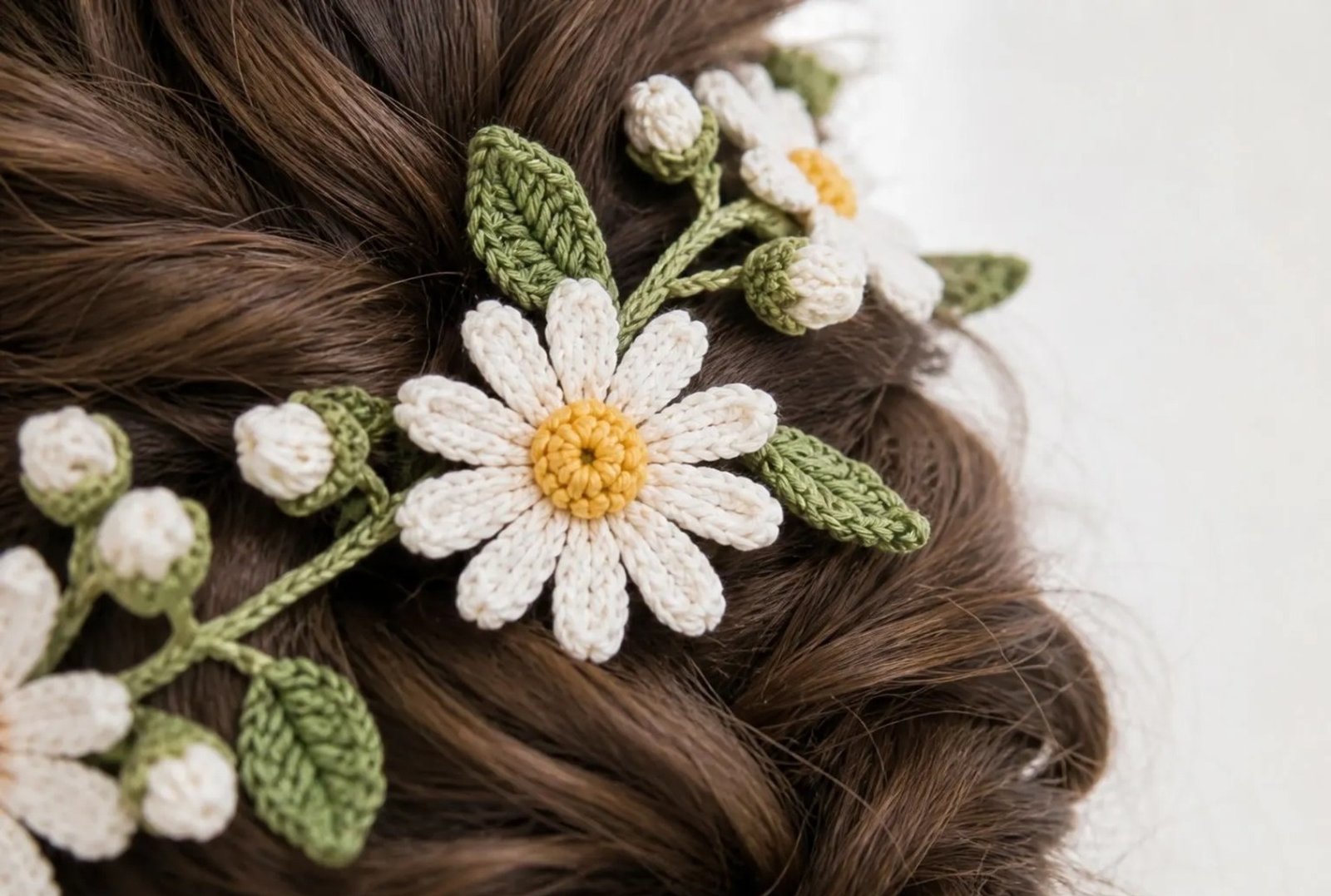 Crochet the Daisy Meadow Hair Vine: A Modular Floral Accessory
