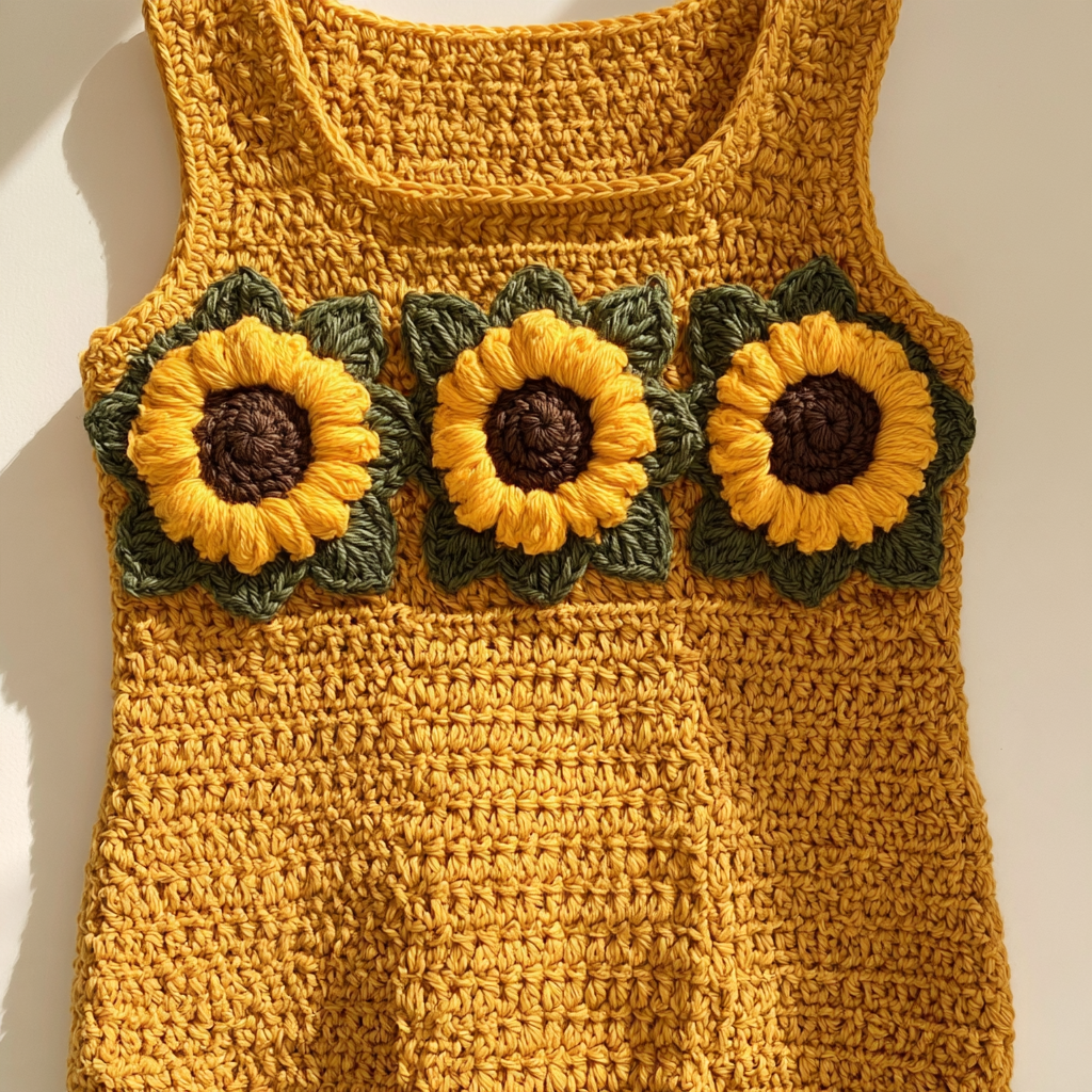 Crochet a Stunning Sunflower Baby Dress - step by step
