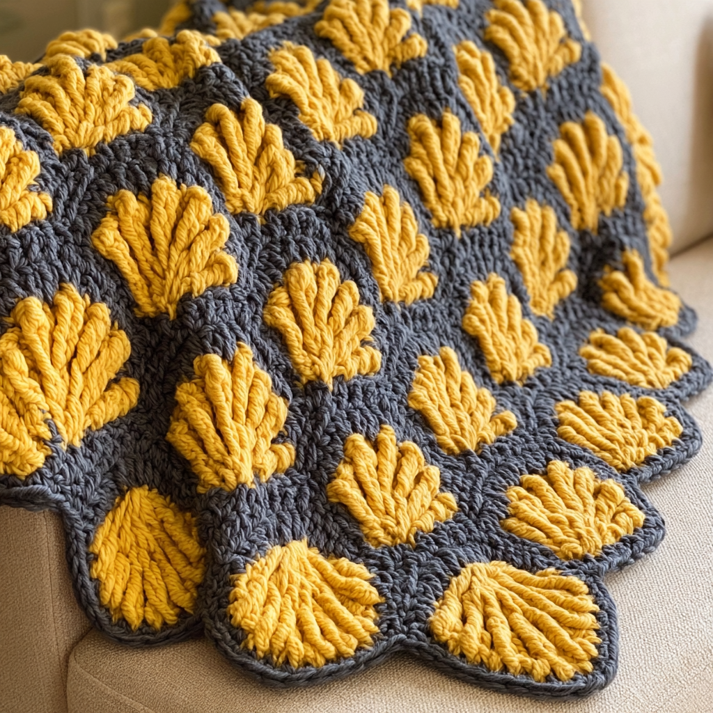 Crochet Shell Stitch Blanket: A Meditative and Timeless Project - step by step